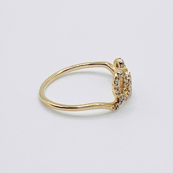 Sydney Evan Diamond 14k Yellow Gold Love Ring Size 4.5 Signed - Picture 5 of 12